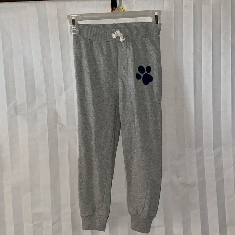 Nickelodeon Gray Sweatpants Kids Size 5 Blue Paw Print Pants